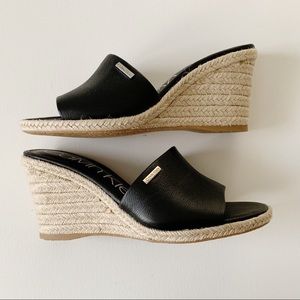 Calvin Klein Britta Wedge Sandals Black Size 7.5